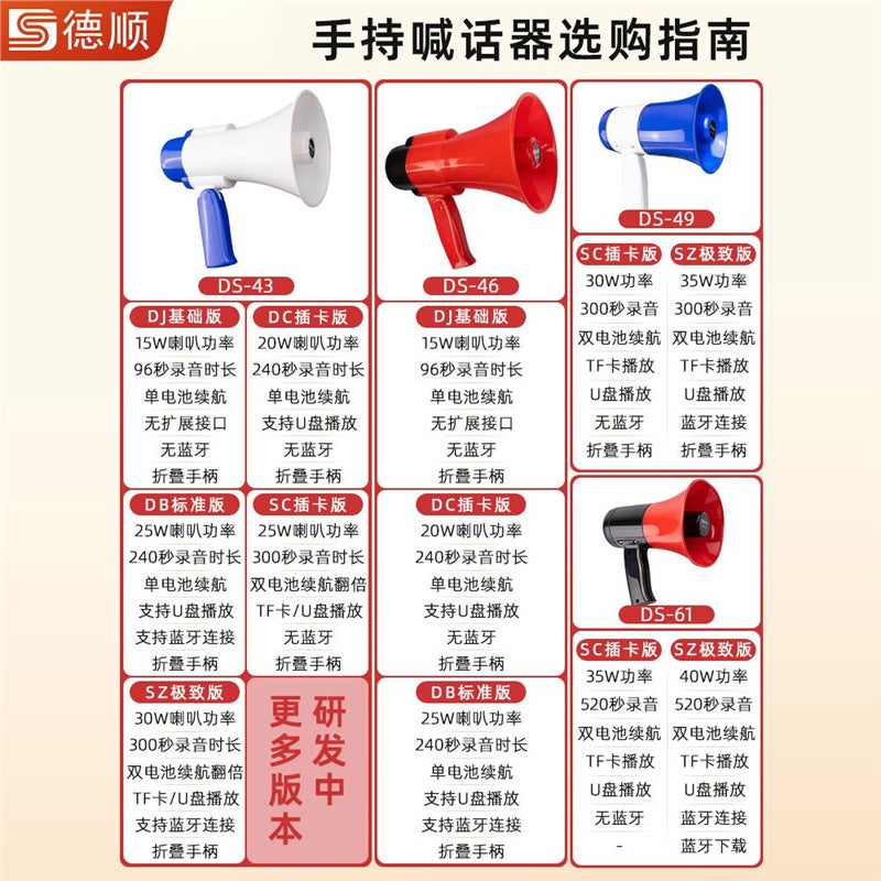 Deshun 61Sz Megaphone Handheld Loudspeaker Street Stall Selling Airport Check-In Dock Recording Speaker - Image 1